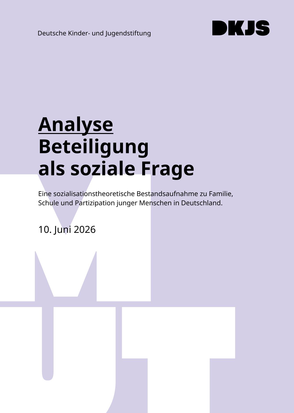Cover der Analyse Beteiligung als soziale Frage